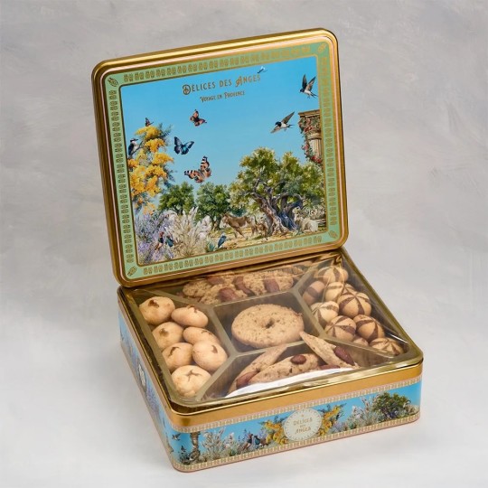 Camargue, boîte métal Camargue, biscuits artisanaux, biscuits pur beurre, farine d'Occitanie, fleur de sel de Camargue, coffret