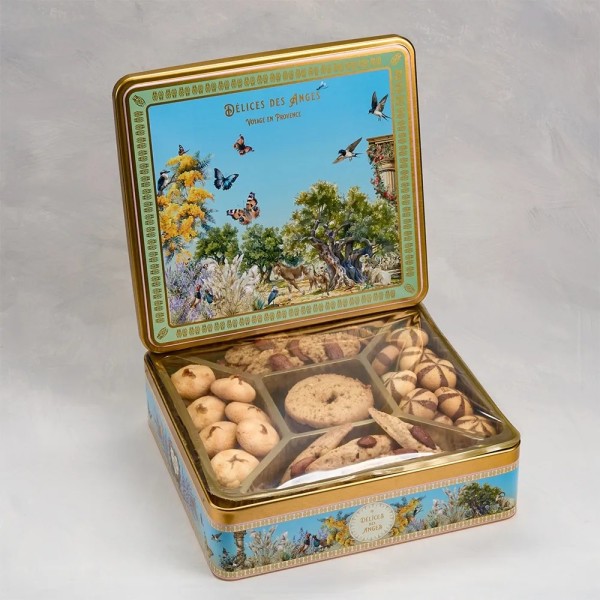 Camargue, boîte métal Camargue, biscuits artisanaux, biscuits pur beurre, farine d'Occitanie, fleur de sel de Camargue, coffret