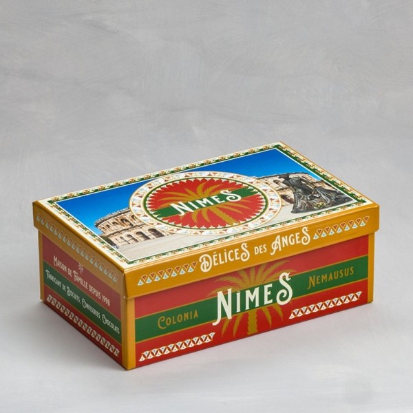 Boite Nimes palets amandes Occitanie fleur sel Camargue 300g