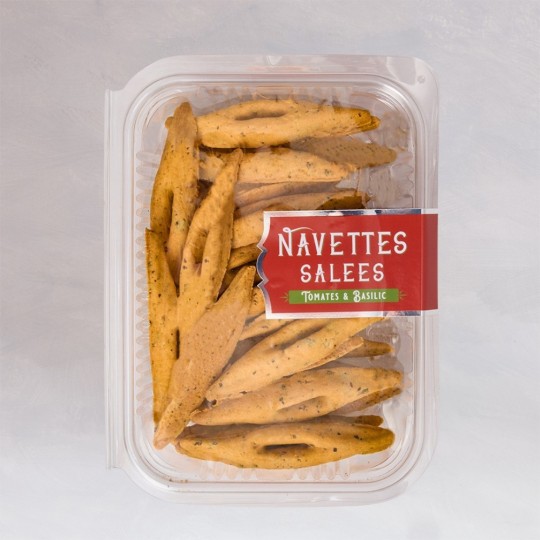 Biscuits salés à la tomate-basilic et fleur de sel de Camargue