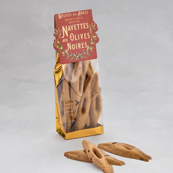 Biscuits salés aux olives noires et fleur de sel de Camargue