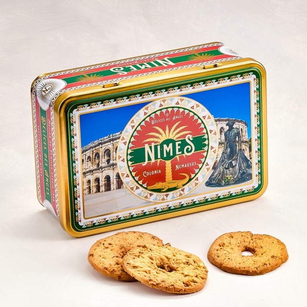 Boite Nimes palets amandes Occitanie fleur sel Camargue 300g